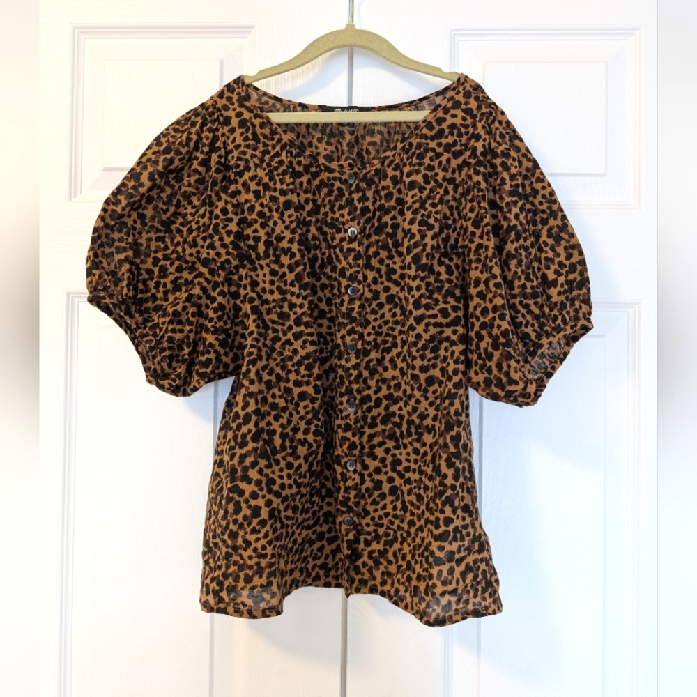 Madewell Leopard Button Up Blouse